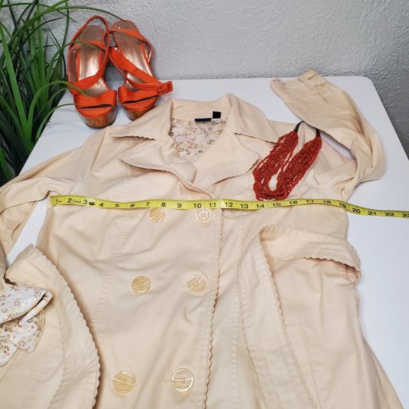 Sonoma Life+Style Butter Cream/Tan Trench Coat Size M Lightweight Winter… - Picture 11 of 12